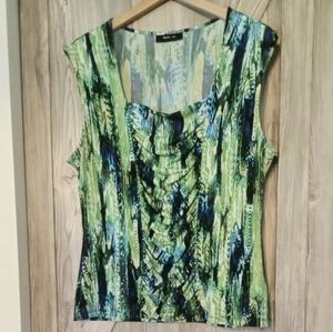 Style & Co Multi Green Sleeveless Top XL